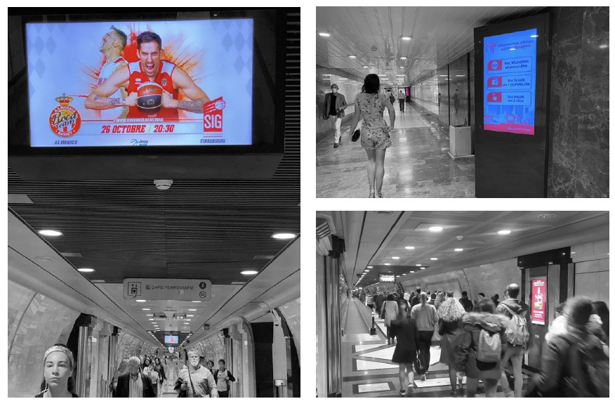 écrans gare de Monaco publicité