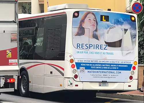 Publicité affichage arrière de bis de Monaco