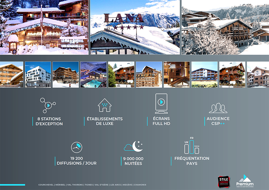 écrans pub station de ski